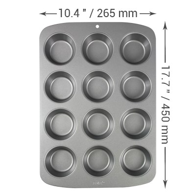 Muffin Pan, 12 Cupcake Pan, 2 Sets of Nonstick Brownie Bakeware Muffin Tin,  Cupcake Tray, Baking Pan for Kitchen Oven, Black 13.9 x 10.5 x 1.2 inches