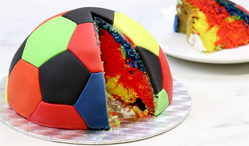Colourful Birthday Football Cake