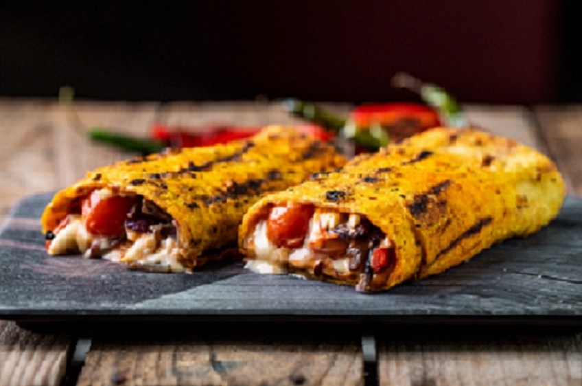 Making Roast Pepper and Tomato Mexican Burrito Wrap with PME Bread Mix