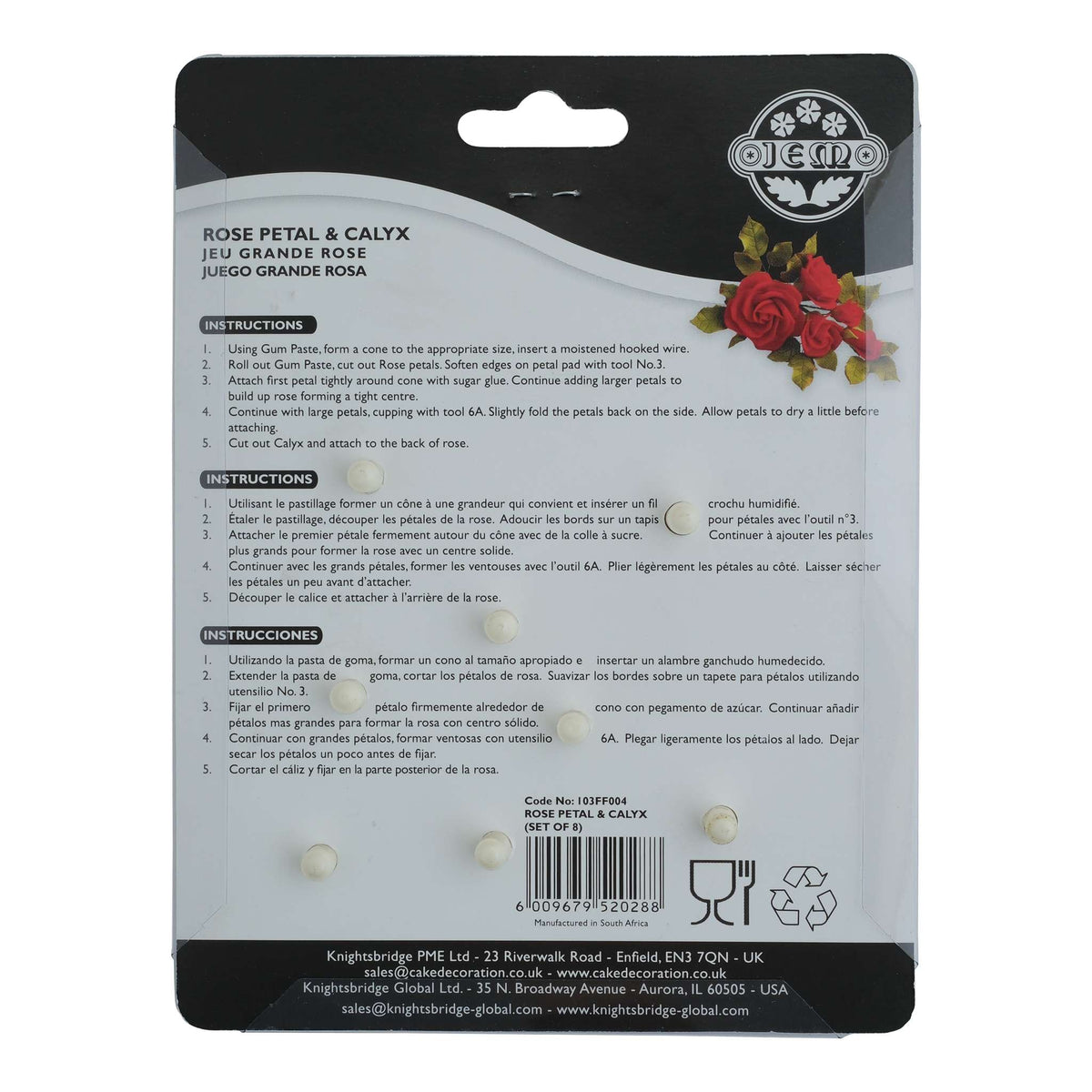 Rose Petal & Calyx Cutter Set Of 8