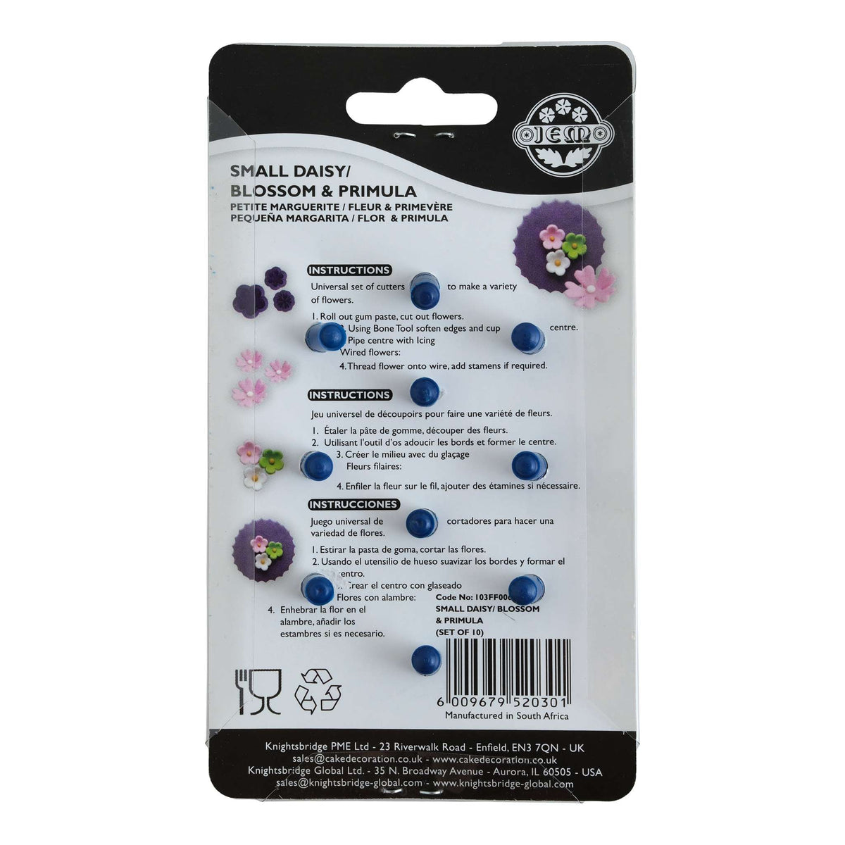 Small Daisy/Blossom & Primula Cutters (Set Of 10)