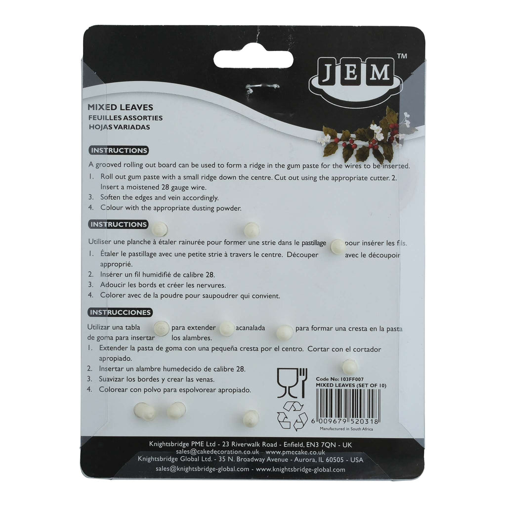 JEM Emporte-pièces Feuilles Mixtes Set 1, 10 pièces