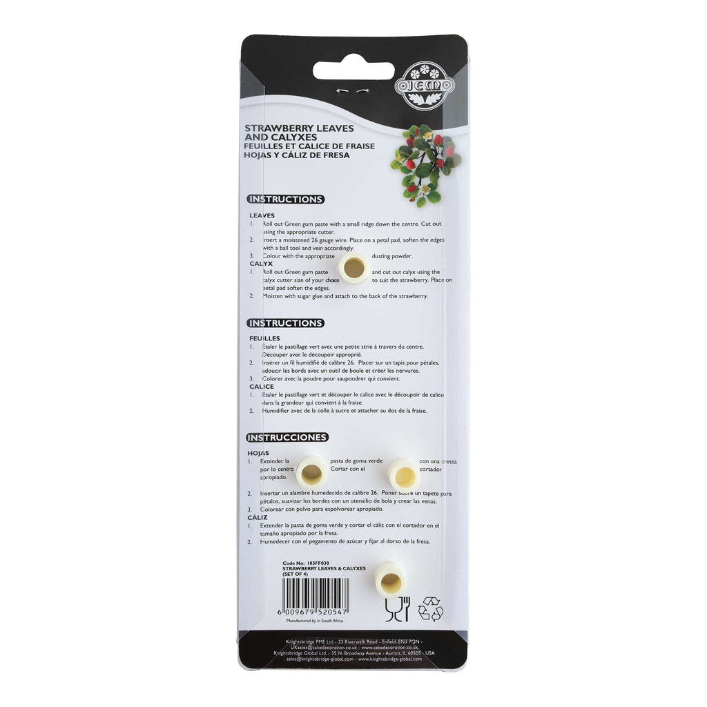 JEM Laub Ausstechformen - Erdbeerblätter und Kelche, Set aus 4