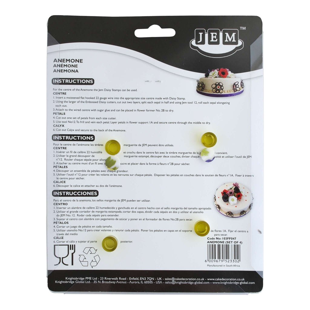 JEM Blumenausstecher - Anemone Set von 4