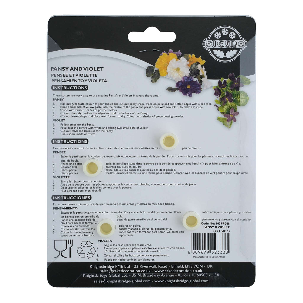 Pansy And Violet Cutters Set Of 4