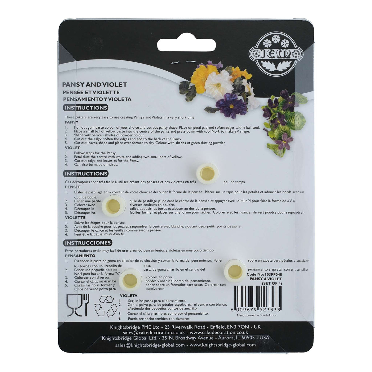Pansy And Violet Cutters Set Of 4