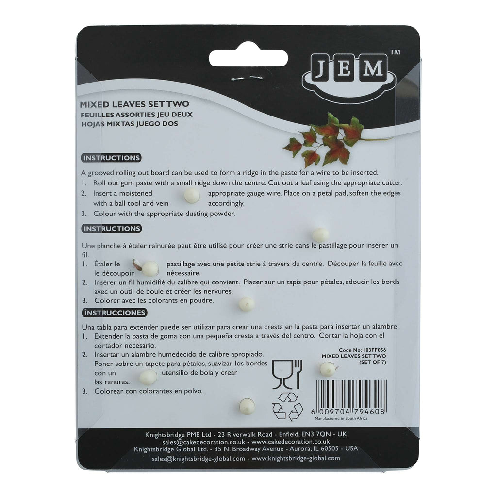 JEM Emporte-pièces Feuilles Mixtes - Set 2, 7 pièces