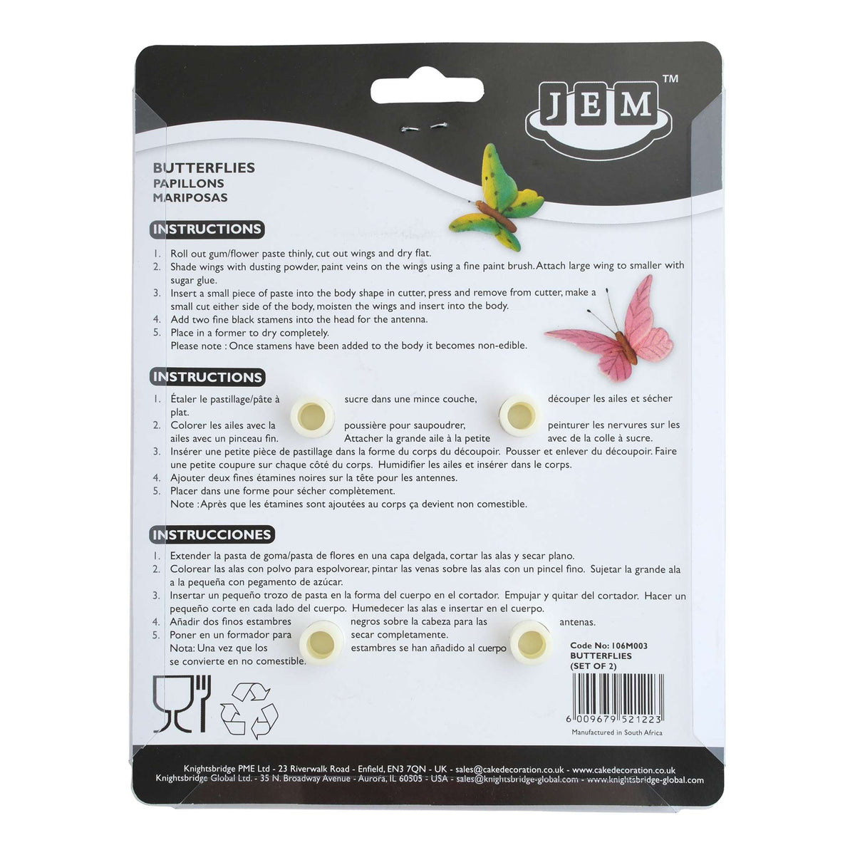 JEM Cortadores de Mariposas, Set de 2 Piezas