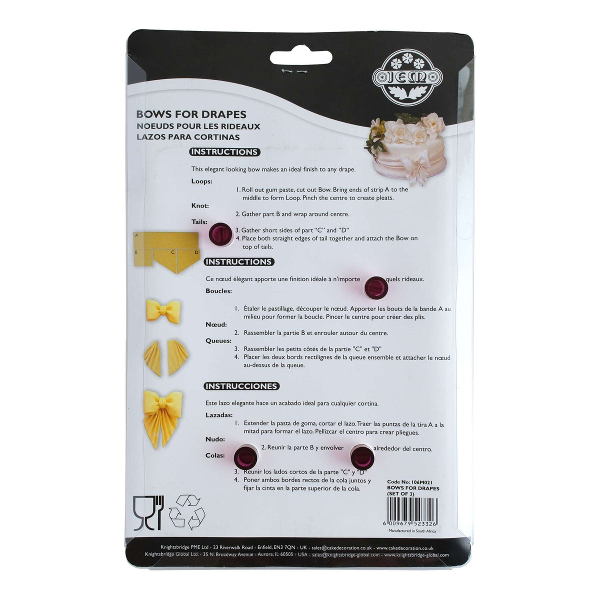 JEM Cortadores de Lazos para Cortinas, Set de 3 Piezas