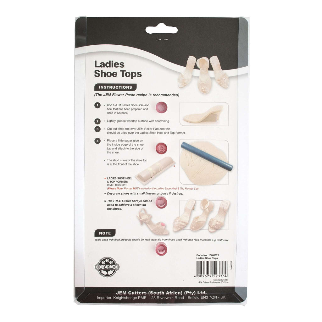 Découpoirs mode JEM - Tops de chaussures pour chaussures de femme, ensemble de 4