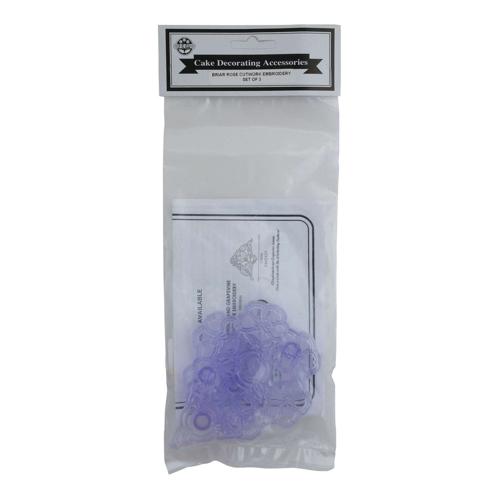 JEM Bordüren Ausstecher - Brombeerrose Cutwork Stickerei Set von 3