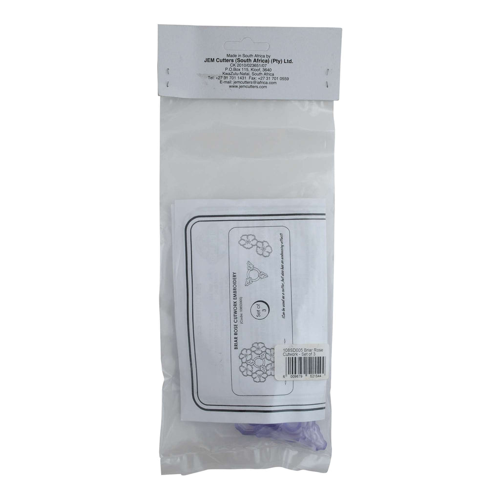 JEM Bordüren Ausstecher - Brombeerrose Cutwork Stickerei Set von 3