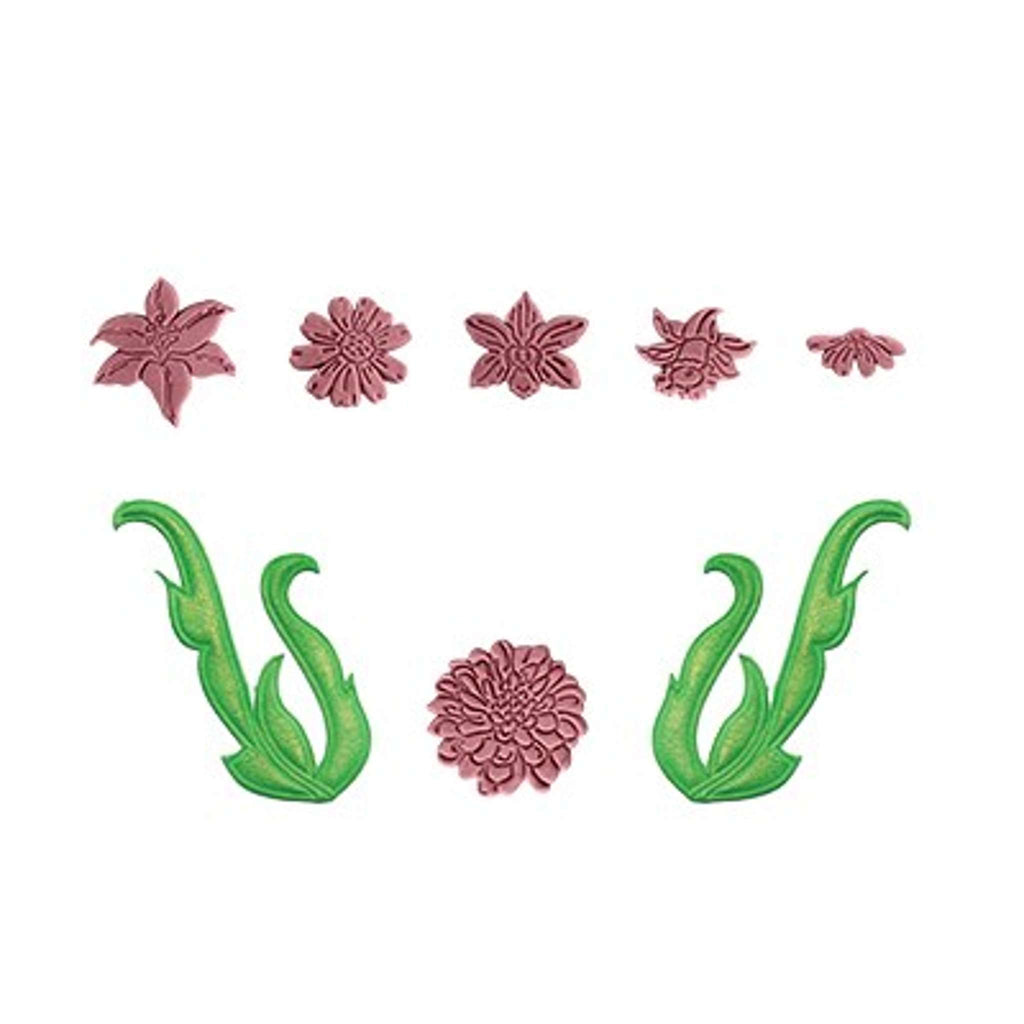JEM Bordüren Ausstecher - Blumen Schriftrollen & Trims Set von 8