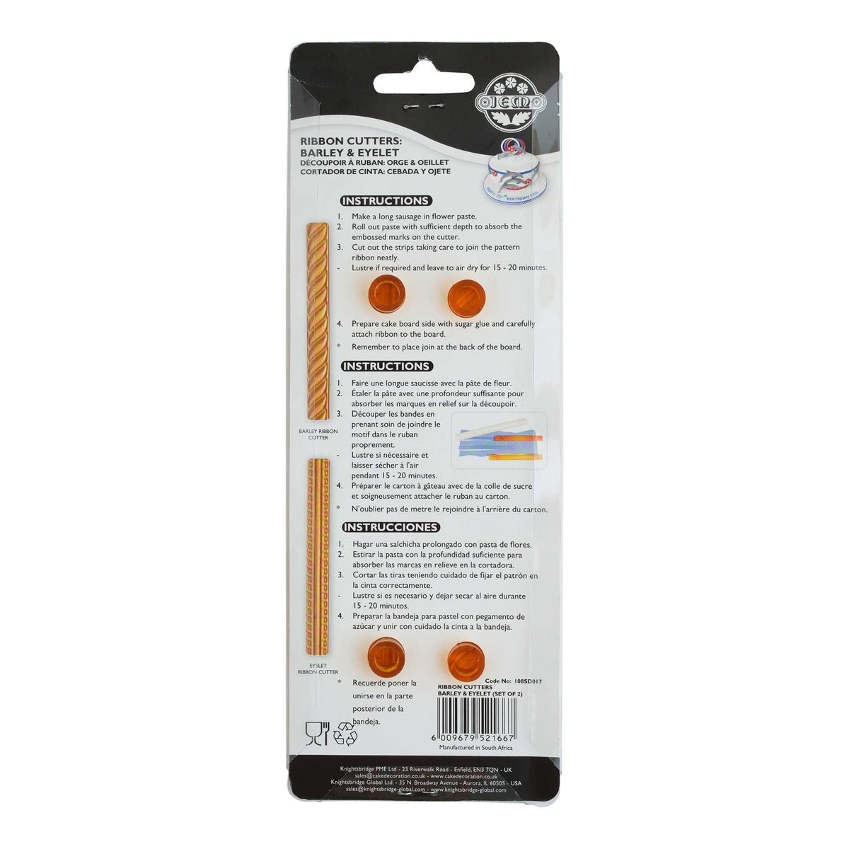 Barley & Eyelet Ribbon Cutters Set Of 2