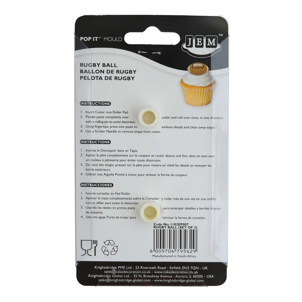 Rugby Ball Pop It Mould Set Of 2