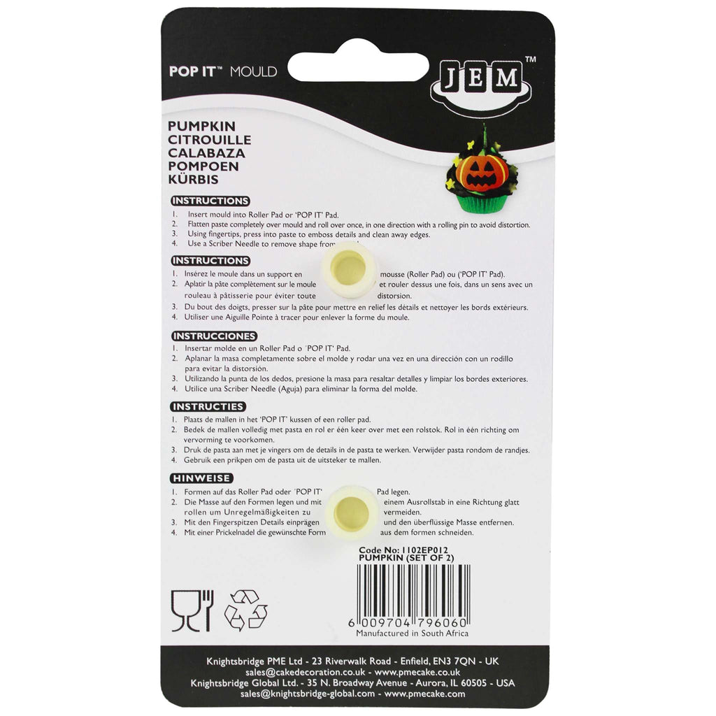 JEM Pop-it Form für Halloween Fondant-Dekoration - Kürbis
