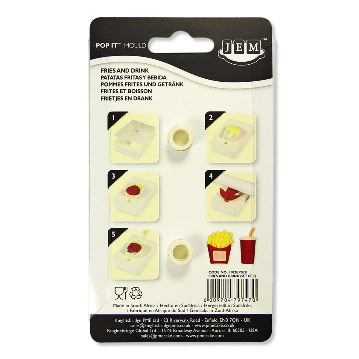JEM Pop It - Ensemble Frites & Boisson, ensemble de 2