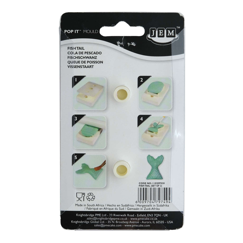 Fish Tail Pop It Mould Set Of 2