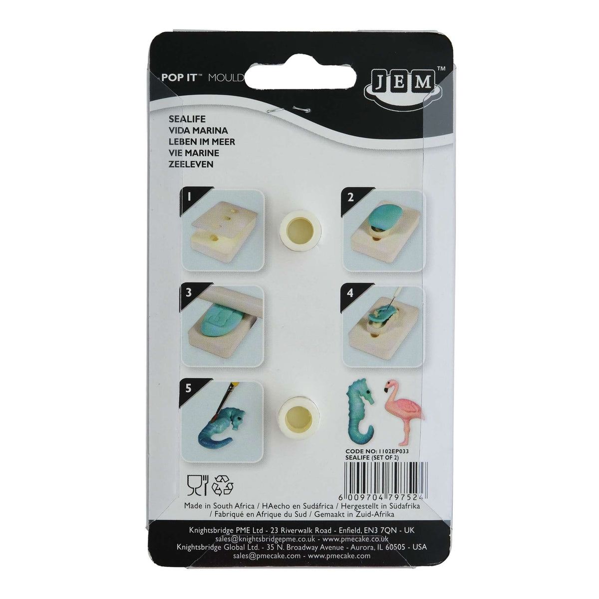 Sealife Pop It Mould Set Of 2