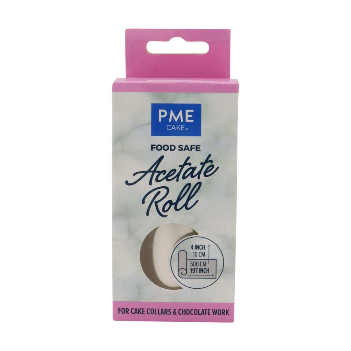 Kuchenfolie aus Acetatrolle 5m - 4 Zoll / 10cm