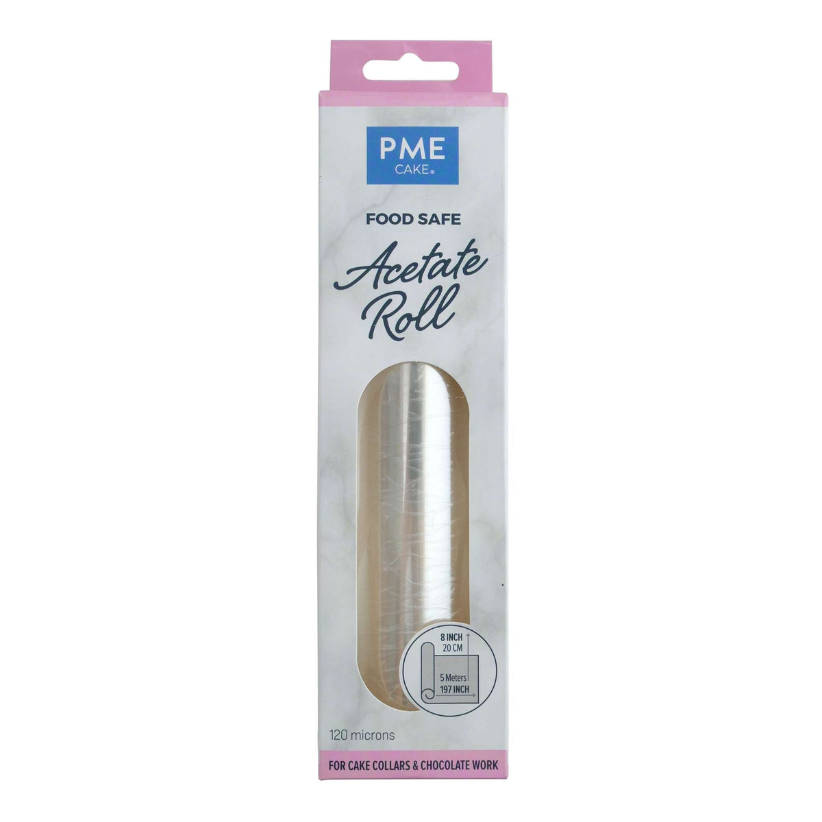 Kuchenfolie aus Acetatrolle 5m - 8 Zoll / 20cm