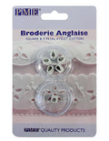 Broderie Anglaise Square & 5 Petal Eyelet Fondant Cutters