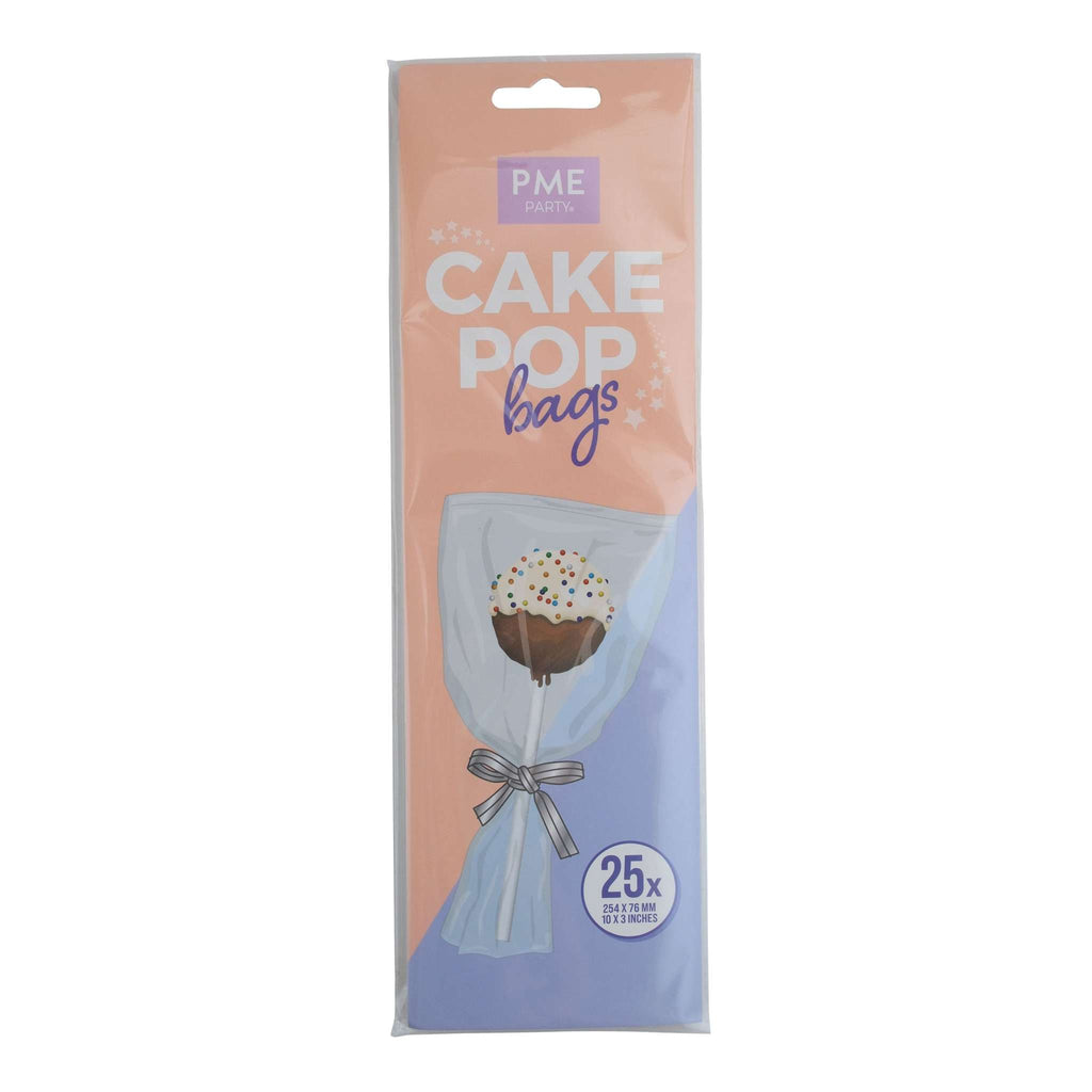 Clear Cake Pop Bags Pk/25 (254 x 76mm / 10 x 3 inches)