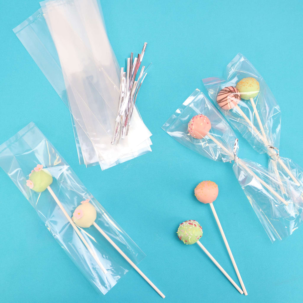 Clear Cake Pop Bags Pk/25 (254 x 76mm / 10 x 3 inches)