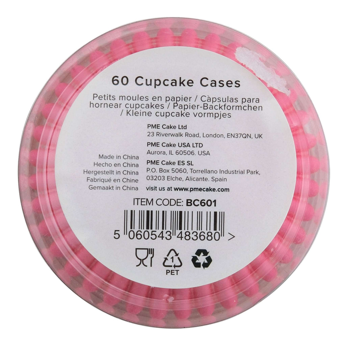 Pink Cupcake Cases Pk/60