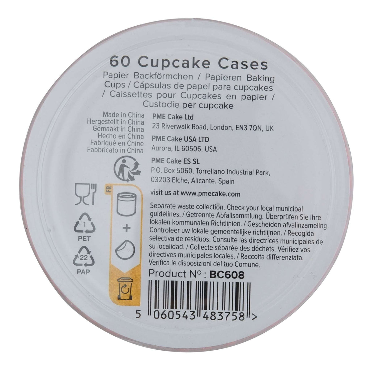 Light Pink Cupcake Cases Pk/60