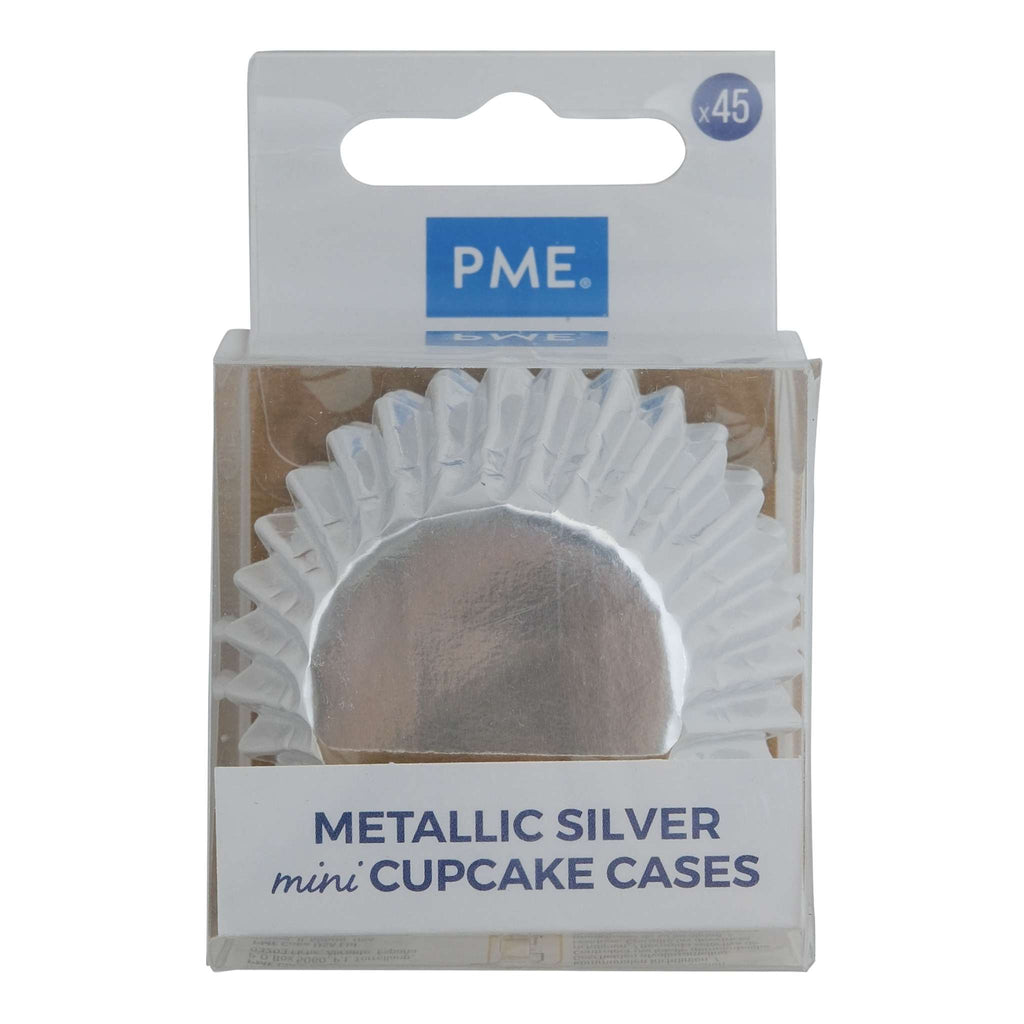 Metallische Backförmchen - Mini, Silber Pk/45