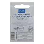 Metallic Silver Mini Cupcake Cases Pk/45