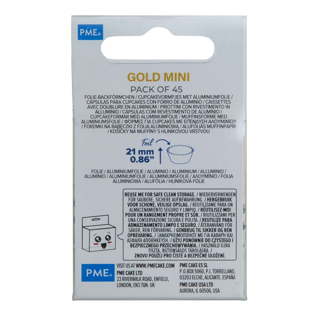 Caissettes en papier métallisé - mini, or Pk/45