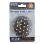 Brown Polka Dots Cupcake Cases Pk/60