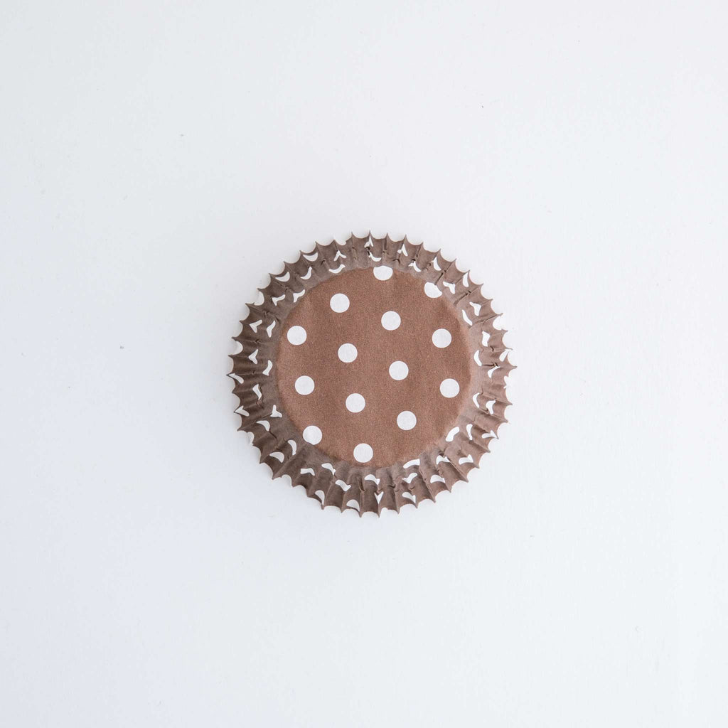 Brown Polka Dots Cupcake Cases Pk/60