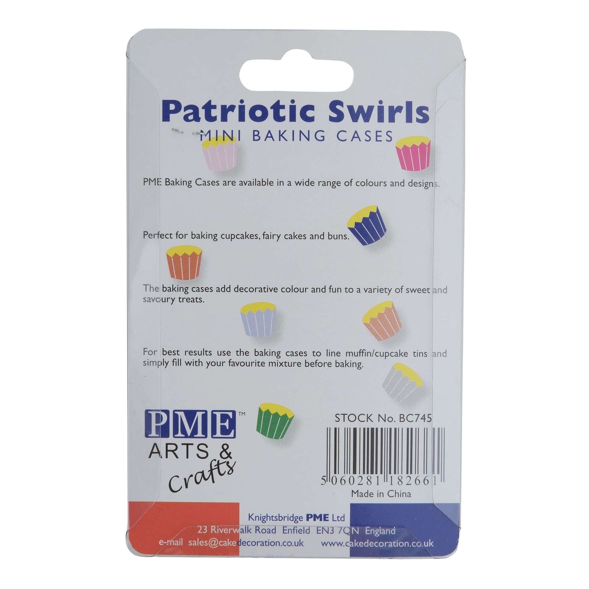 Patriotic Swirls Mini Baking Cases Pk/100