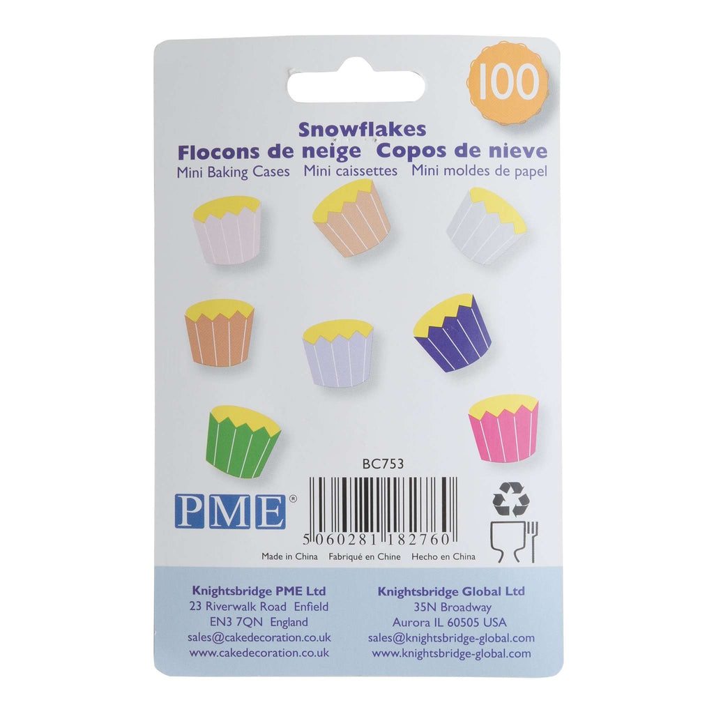 Caissettes en Papier pour Cuisson - Mini, Flocons de Neige Pqt/100