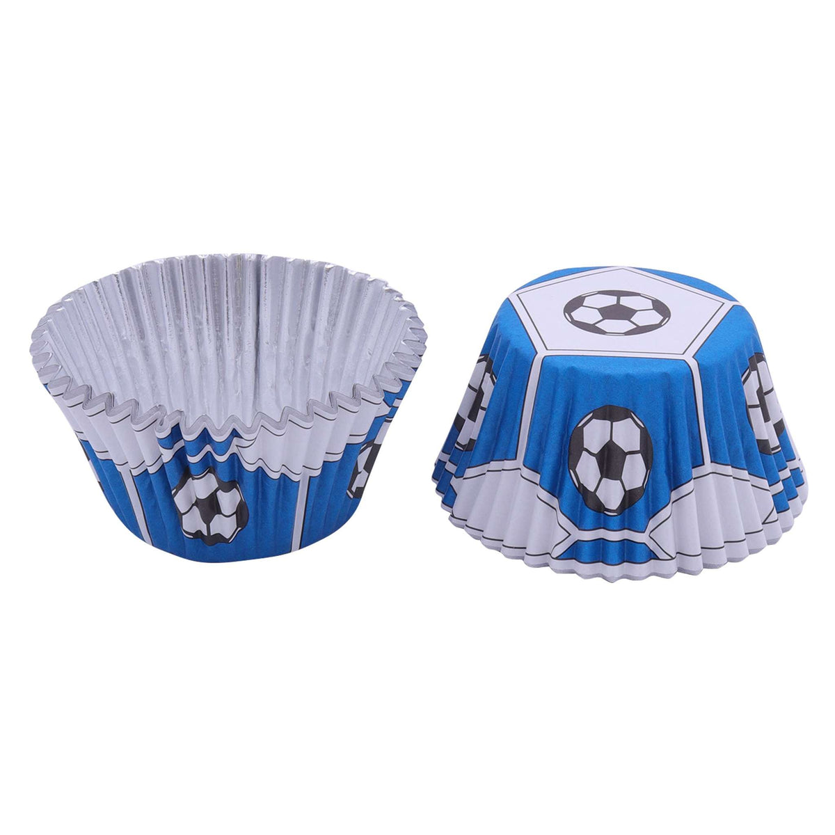 Blue Football Foil Baking Cups PK/30