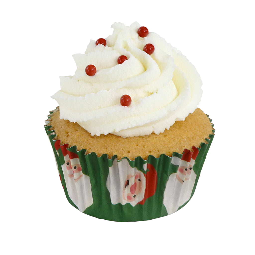 Weihnachtliche folienbeschichtete Cupcake-Förmchen - Weihnachtsmann (30 Stück)