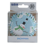 Navidad Cápsulas para Cupcakes forradas de Aluminio - Muñeco de Nieve (Set de 30)
