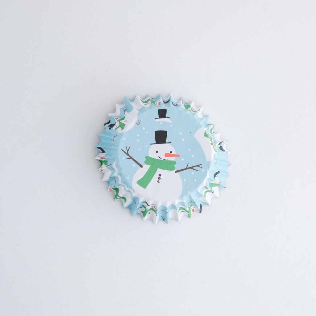 Navidad Cápsulas para Cupcakes forradas de Aluminio - Muñeco de Nieve (Set de 30)