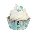 Navidad Cápsulas para Cupcakes forradas de Aluminio - Muñeco de Nieve (Set de 30)