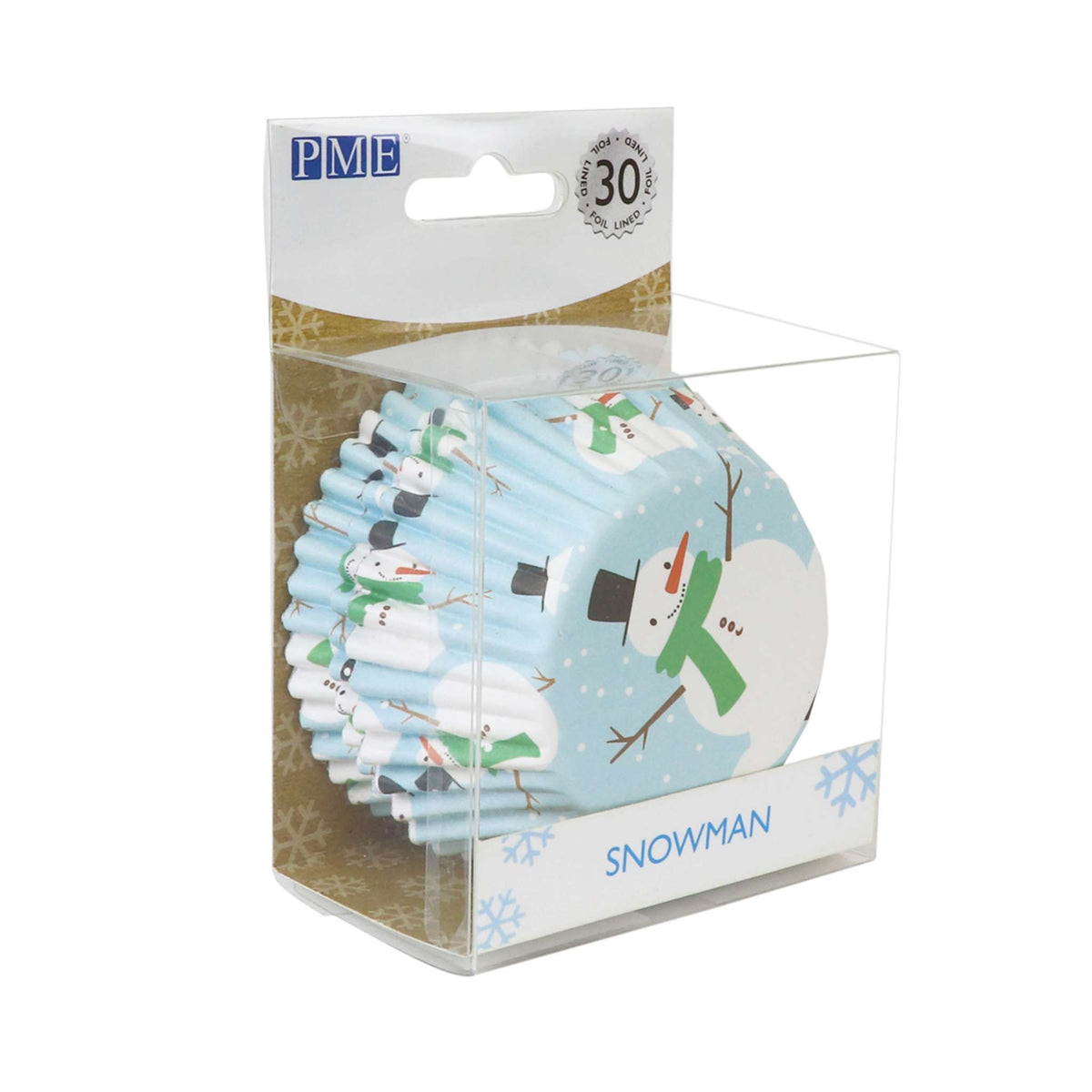 Kerst Cupcake Vormpjes met Folievoering - Sneeuwman (30 stuks)