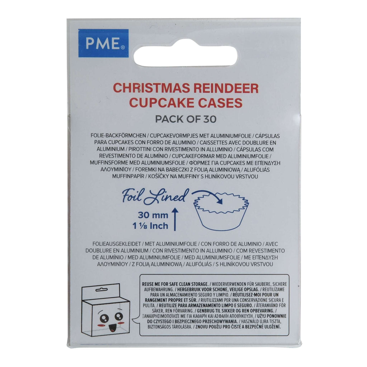 Kerst Cupcake Vormpjes met Folievoering - Rendier (30 stuks)