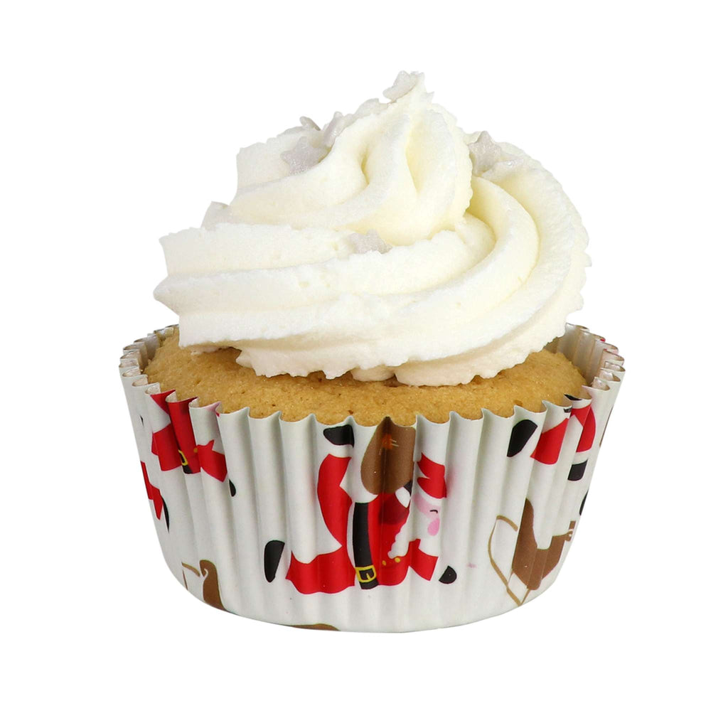 Santa And Sleigh Foil Lined Cupcake Cases Pk/30