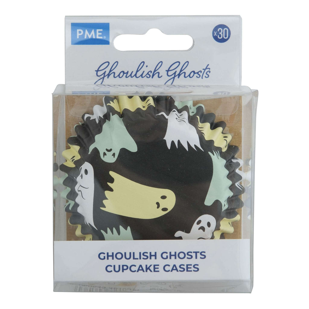 Halloween Cápsulas para Cupcakes forradas de Aluminio - Fantasmas Espeluznantes (Set de 30)