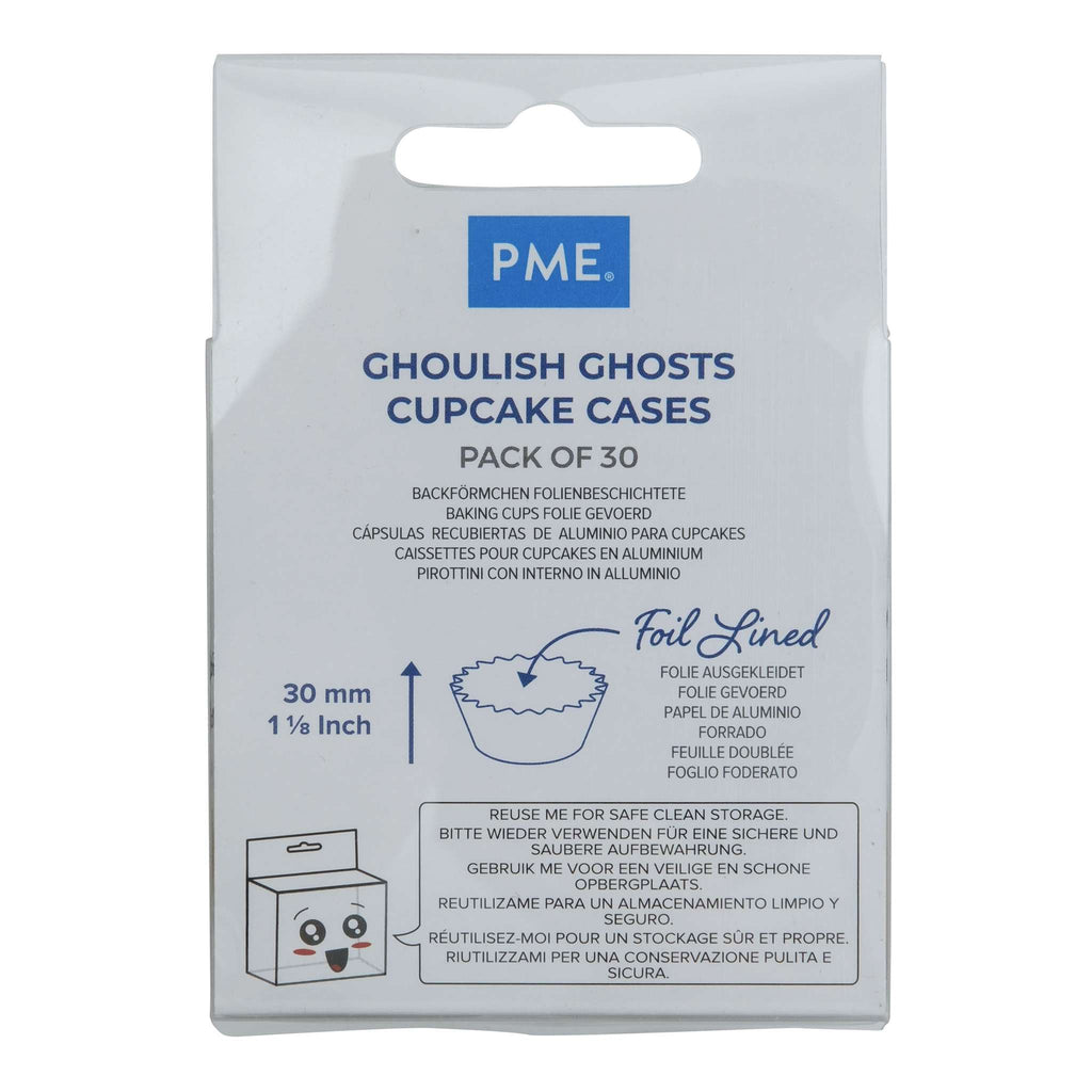 Ghoulish Ghosts Foil Lined Cupcake Cases Pk/30