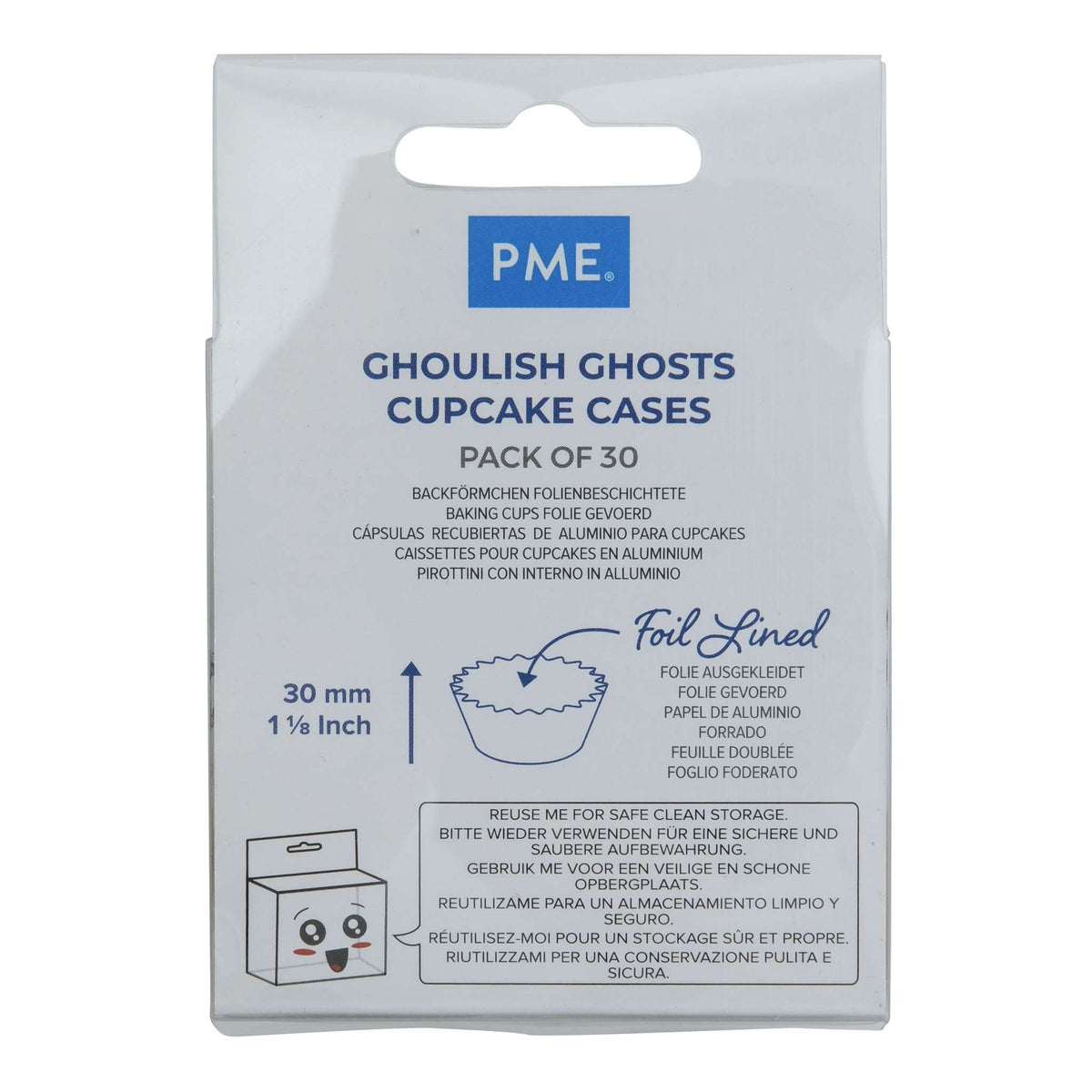 Ghoulish Ghosts Foil Lined Cupcake Cases Pk/30