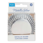 Metallische Backförmchen - Silber 30er Pack
