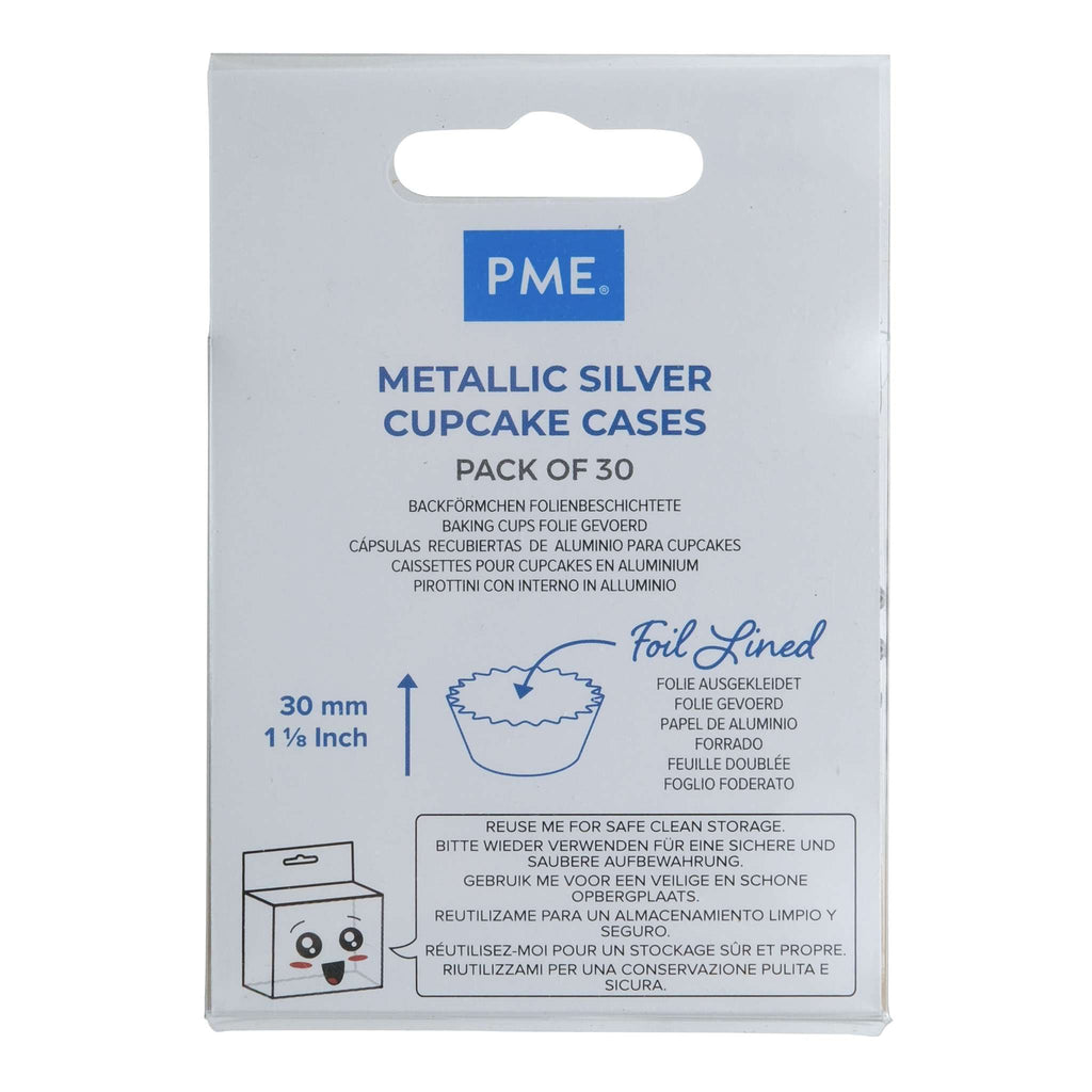 Metallic Silver Cupcake Cases Pk/30